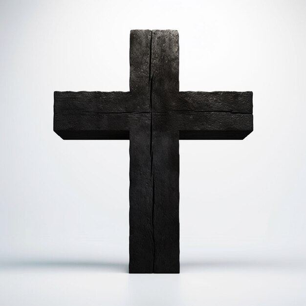 View of 3d simple religious cross