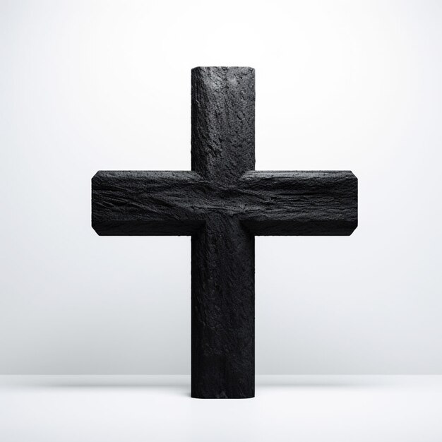 View of 3d simple religious cross