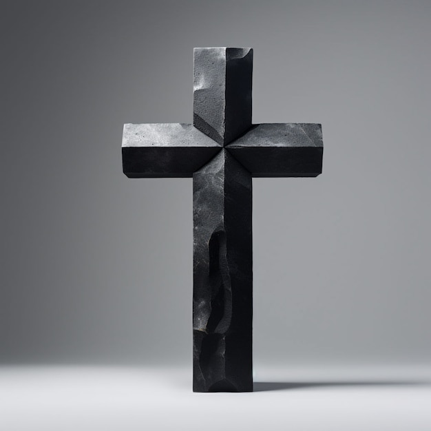 View of 3d simple religious cross