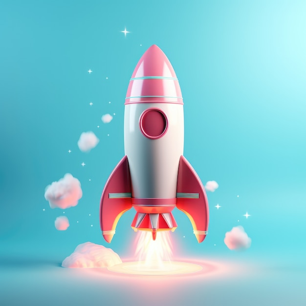 Free Photo view of 3d space rocket model