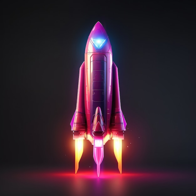 Free photo view of 3d space rocket model