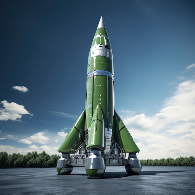 Free Photo view of 3d space rocket model