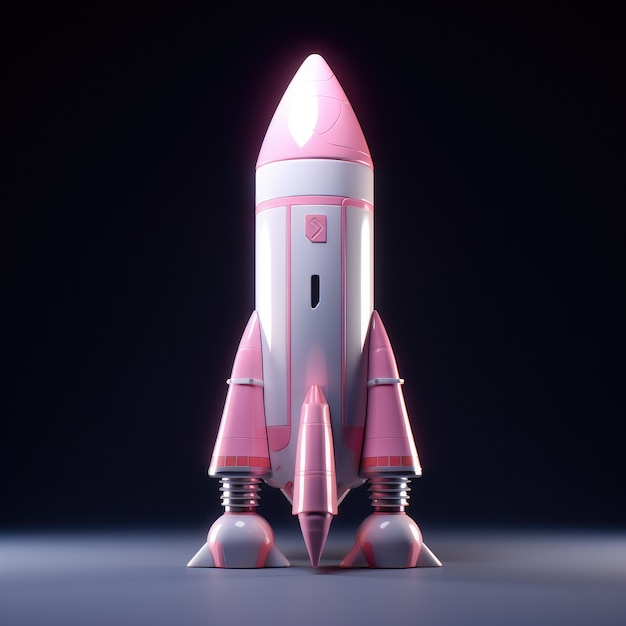 Free photo view of 3d space rocket model