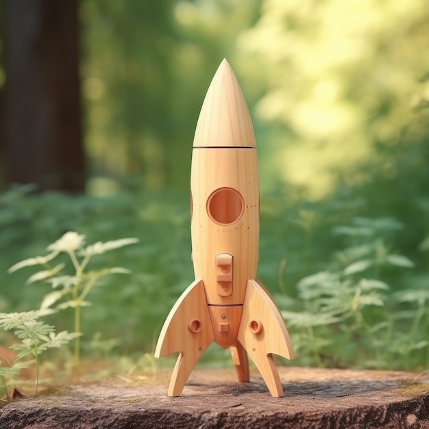 Free photo view of 3d space rocket model