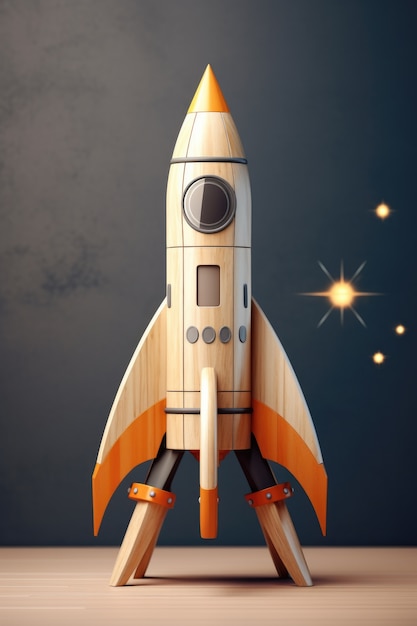 Free photo view of 3d space rocket model