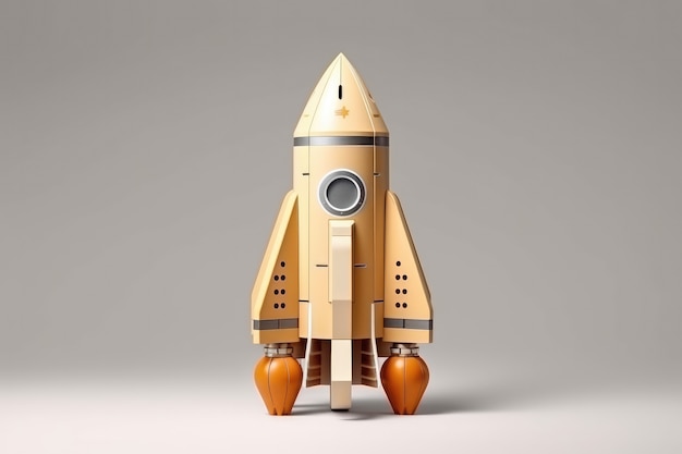 Free photo view of 3d space rocket model