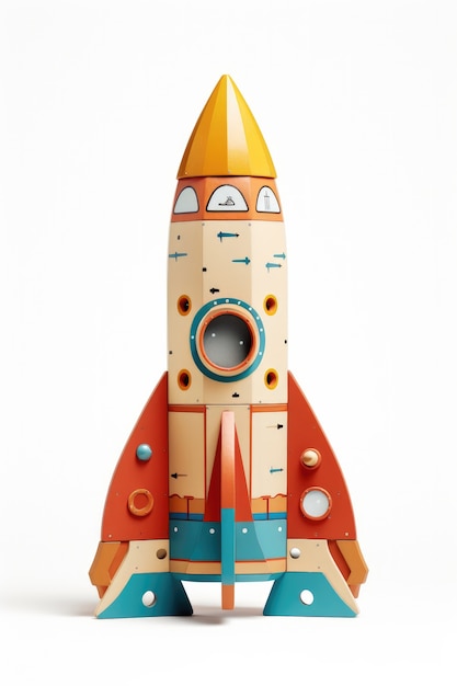 Free Photo view of 3d space rocket model