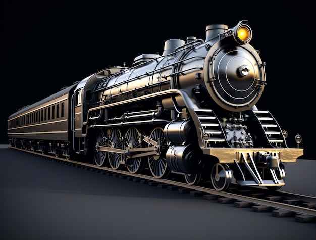 Free photo view of 3d steam engine train