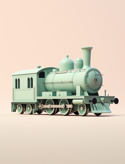 Free photo view of 3d steam engine train