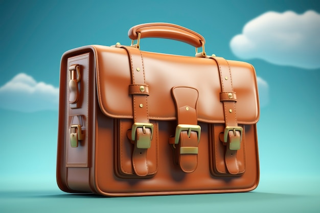 Free photo view of 3d suitcase for lawyer's day celebration