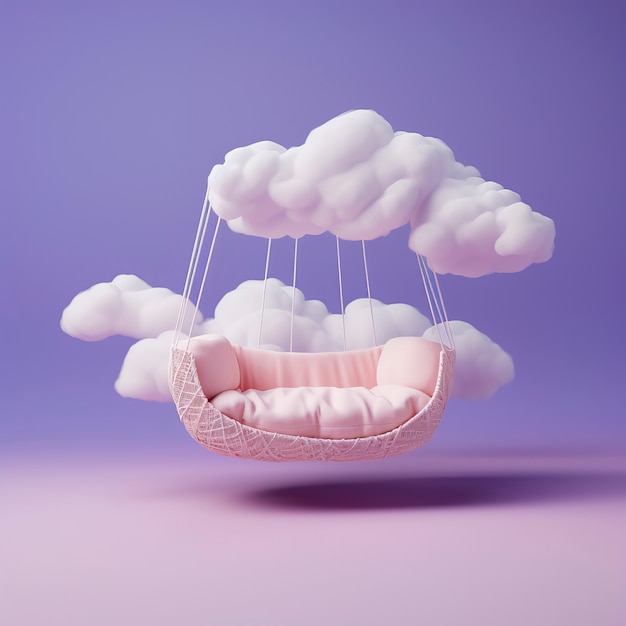 Free Photo view of 3d swing with clouds