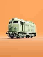 Free photo view of 3d train model with simple background