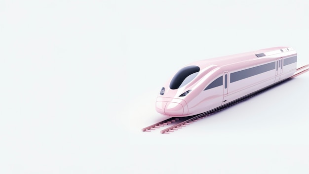 Free photo view of 3d train model with simple colored background