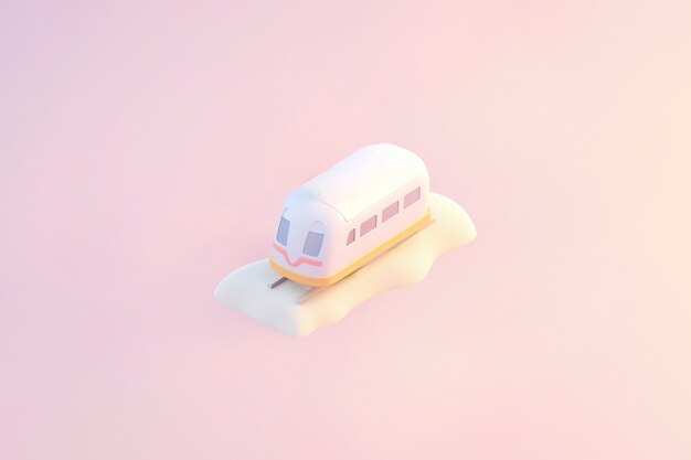 Free Photo view of 3d train model with simple colored background