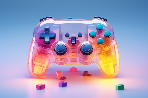 Free photo view of 3d video game controller