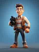 Free photo view of 3d videographer with camera