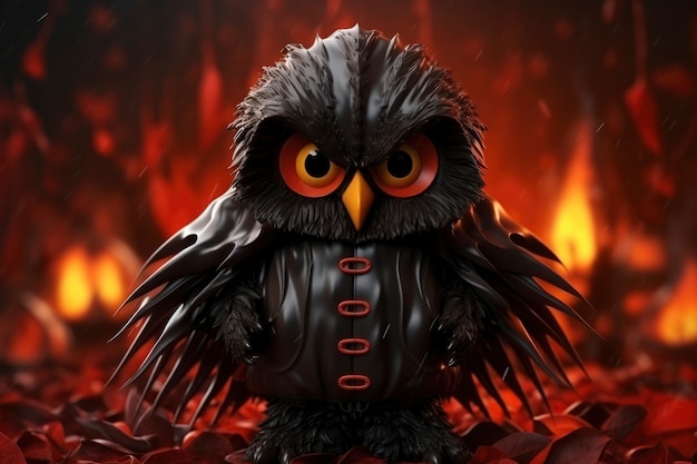 Free photo view of 3d villain bird