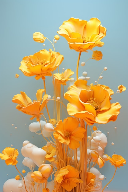 Free photo view of abstract 3d flower arrangement