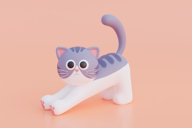 View of adorable 3d cat