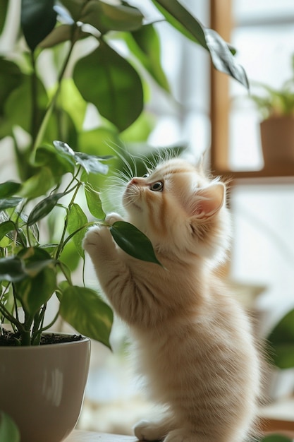 View of adorable persian domestic cat