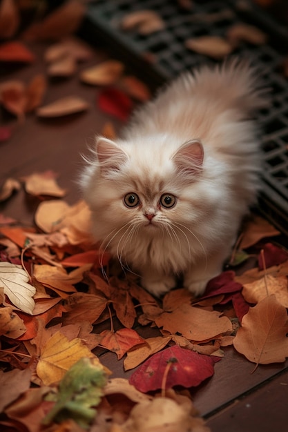 Free photo view of adorable persian domestic cat