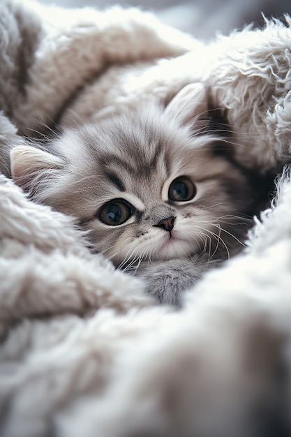 Free Photo view of adorable persian domestic cat