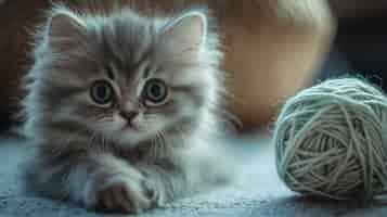 Free photo view of adorable persian domestic cat