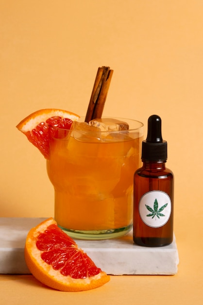 Free Photo view of alcoholic cocktail with cbd oil infusion