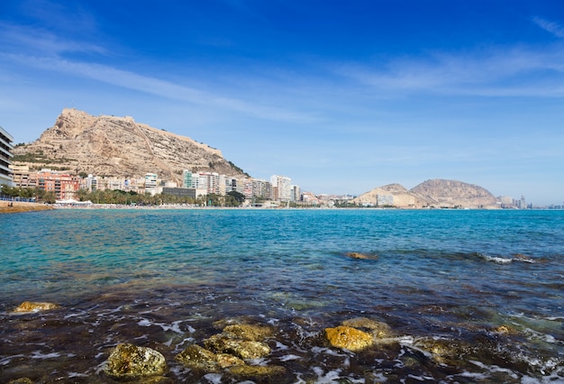 View of Alicante with Castle of Santa Barbara