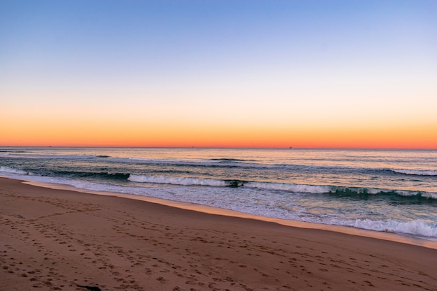 View of an amazing sunset on beach