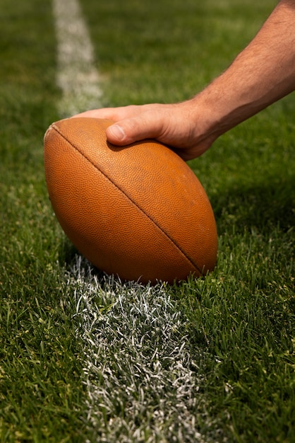 Free photo view of american football ball