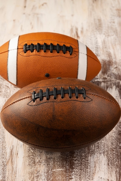 Free photo view of american football balls