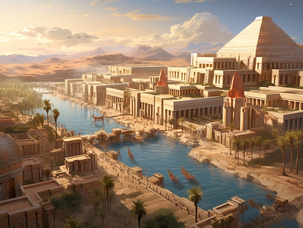 View of ancient egyptian civilization and culture