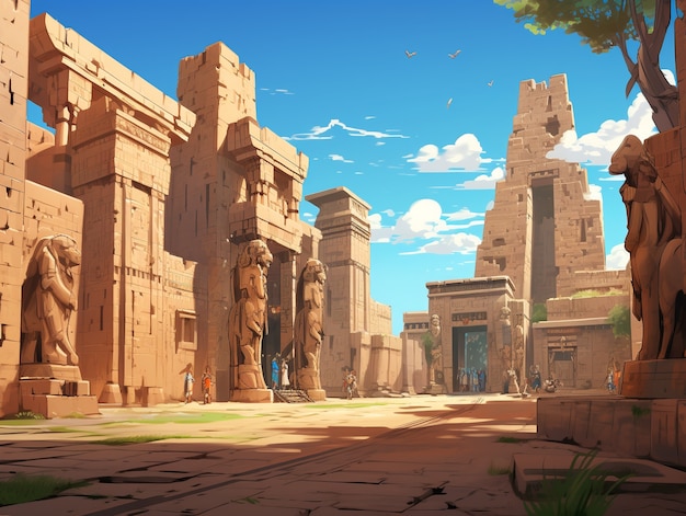 View of ancient egyptian civilization and culture