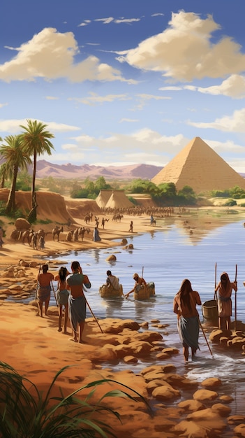 Free photo view of ancient egyptian civilization and culture