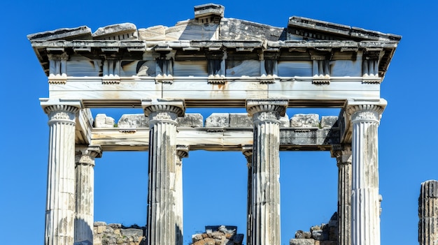 Free photo view of ancient greek architecture with temple structure