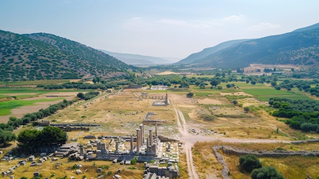 Free Photo view of ancient greek architecture with temple structure