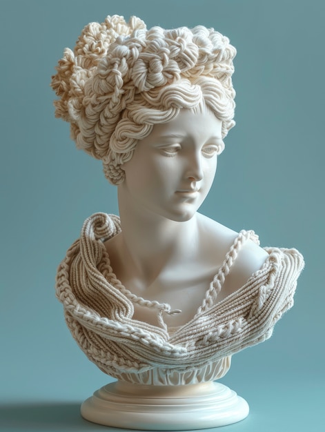 Free photo view of ancient greek goddess bust