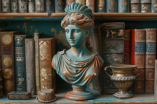 View of ancient greek goddess bust