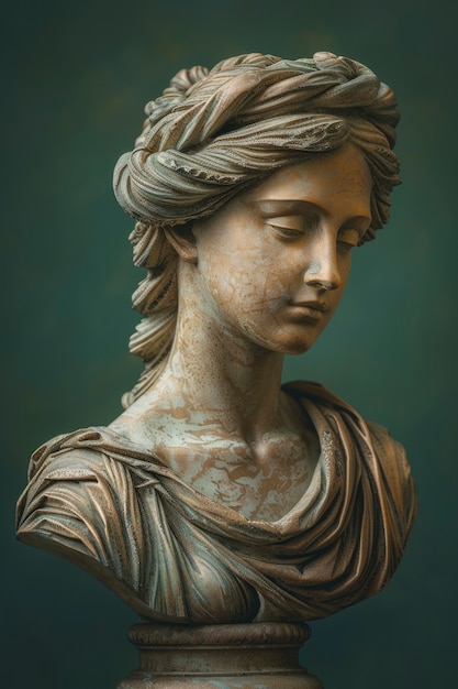 Free Photo view of ancient greek goddess bust