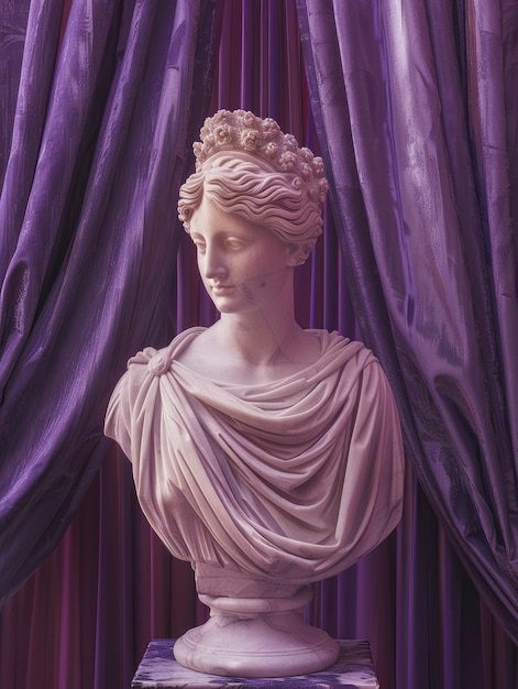 Free photo view of ancient greek goddess bust