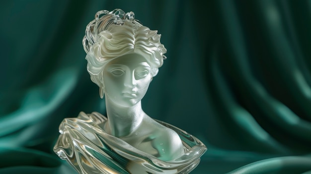 View of ancient greek goddess bust