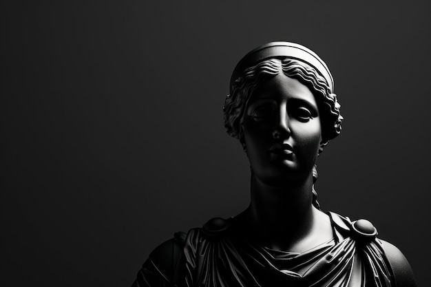 View of ancient greek goddess bust