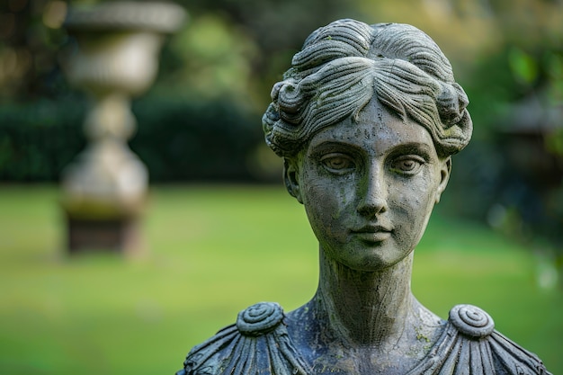 View of ancient greek goddess bust