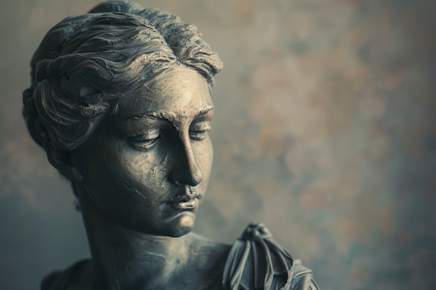 Free photo view of ancient greek goddess bust