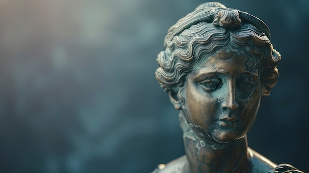 Free Photo view of ancient greek goddess bust