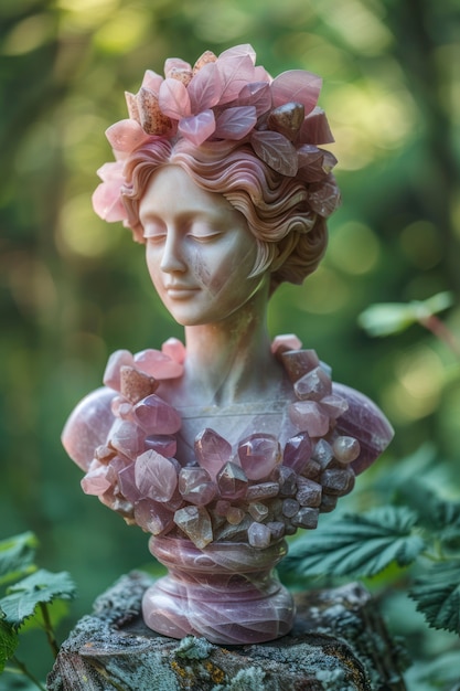 Free photo view of ancient greek goddess bust