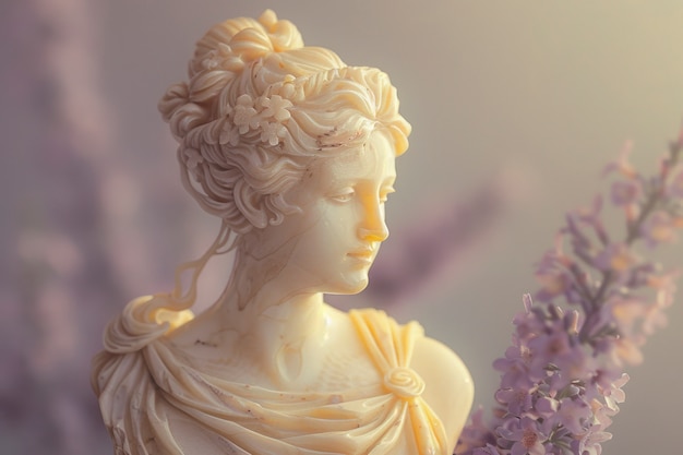 Free photo view of ancient greek goddess bust