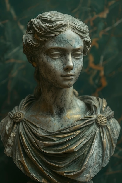 Free photo view of ancient greek goddess bust