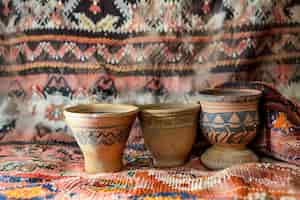 Free photo view of ancient pottery vessels and earthenware